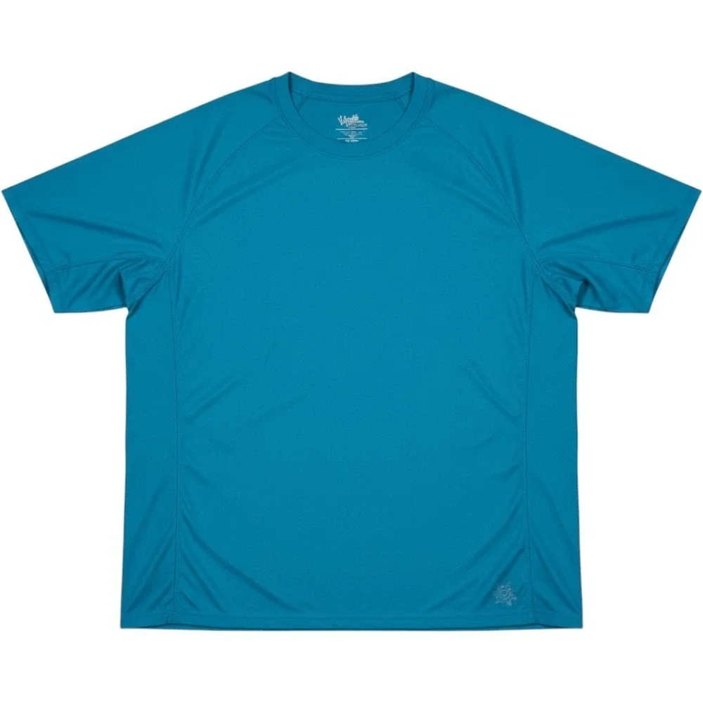 UV Skinz Short Sleeve Crew Sun & Swim Shirt Men 4XL Teal Blue UPF 50+ Rash Guard